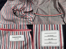 画像をギャラリービューアに読み込む, THOM BROWN トムブラウン コート テーラードジャケット コットン トリコロールカラー ブラック 黒 美品 中古 4b006894