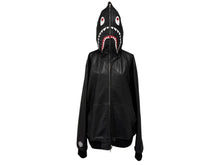 画像をギャラリービューアに読み込む, A BATHING APE アベイシングエイプ シャークフルジップジャケット 1I80-140-013 ブラック シープスキン サイズL 美品 中古 4b006897