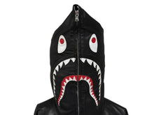 画像をギャラリービューアに読み込む, A BATHING APE アベイシングエイプ シャークフルジップジャケット 1I80-140-013 ブラック シープスキン サイズL 美品 中古 4b006897