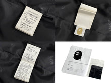 画像をギャラリービューアに読み込む, A BATHING APE アベイシングエイプ シャークフルジップジャケット 1I80-140-013 ブラック シープスキン サイズL 美品 中古 4b006897
