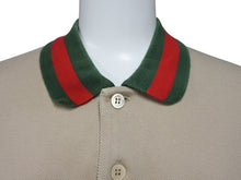 画像をギャラリービューアに読み込む, GUCCI グッチ Polo Shirt シェリーライン ストレッチポロシャツ サイズL ベージュ コットン 美品 中古 4b006900