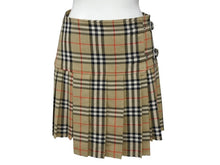 画像をギャラリービューアに読み込む, BURBERRY バーバリー スカート ティッシ期 ノヴァチェック アシンメトリー 8025832 ベージュ ウール サイズ36 美品 中古 4b006903