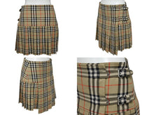 画像をギャラリービューアに読み込む, BURBERRY バーバリー スカート ティッシ期 ノヴァチェック アシンメトリー 8025832 ベージュ ウール サイズ36 美品 中古 4b006903