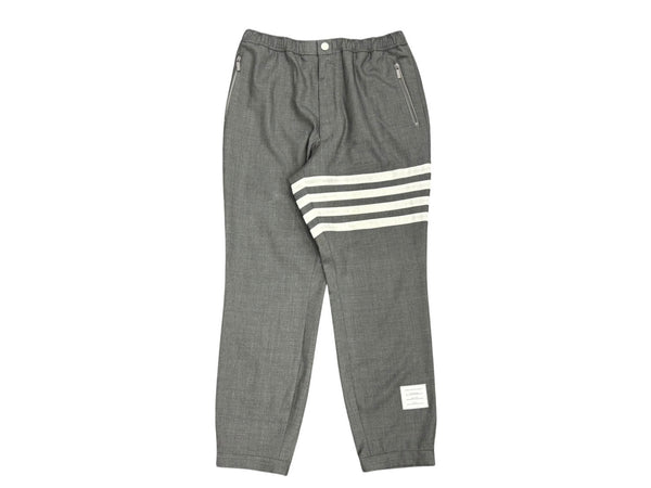 THOM BROWNE トムブラウン ストライプ スラックス MTT012A-00626035 イージーウェスト グレー サイズ4 美品 中古 4b006907