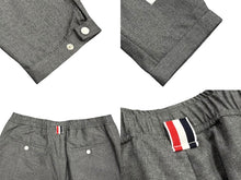 Load image into Gallery viewer, THOM BROWNE トムブラウン ストライプ スラックス MTT012A-00626035 イージーウェスト グレー サイズ4 美品 中古 4b006907