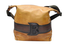 画像をギャラリービューアに読み込む, Berluti ベルルッティ カリグラフティBロゴショルダーバッグ ブラウン レザー シルバー金具 美品 中古 4b006908