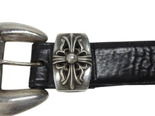 画像をギャラリービューアに読み込む, CHROME HEARTS クロムハーツ 3PC Classic 3PC belt ベルト ブラック レザー サイズ34 シルバー925 美品 中古 4b006911