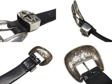 画像をギャラリービューアに読み込む, CHROME HEARTS クロムハーツ 3PC Classic 3PC belt ベルト ブラック レザー サイズ34 シルバー925 美品 中古 4b006911