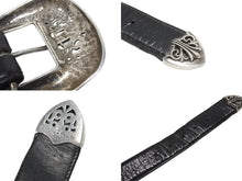 画像をギャラリービューアに読み込む, CHROME HEARTS クロムハーツ 3PC Classic 3PC belt ベルト ブラック レザー サイズ34 シルバー925 美品 中古 4b006911