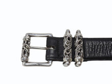 画像をギャラリービューアに読み込む, [USED/中古]CHROME HEARTS クロムハーツ ベルト・バックル 3ピース ローラーベルト ブラック レザー シルバー925 36 Bランク 中古 4b006912