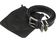 画像をギャラリービューアに読み込む, CHROME HEARTS クロムハーツ 3ピース ローラーベルト サイズ36 レザー シルバ−925 ブラック 美品 中古 4b006913