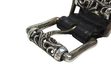 画像をギャラリービューアに読み込む, CHROME HEARTS クロムハーツ 3ピース ローラーベルト サイズ36 レザー シルバ−925 ブラック 美品 中古 4b006913