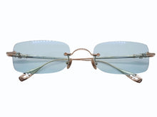 画像をギャラリービューアに読み込む, CHROME HEARTS クロムハーツ COMPRESSION サングラス リムレス クロス ホースシュー GP ブルーレンズ ゴールド サイズ55□22-135 美品 中古 4b006914