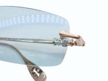 画像をギャラリービューアに読み込む, CHROME HEARTS クロムハーツ COMPRESSION サングラス リムレス クロス ホースシュー GP ブルーレンズ ゴールド サイズ55□22-135 美品 中古 4b006914