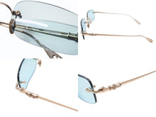 画像をギャラリービューアに読み込む, CHROME HEARTS クロムハーツ COMPRESSION サングラス リムレス クロス ホースシュー GP ブルーレンズ ゴールド サイズ55□22-135 美品 中古 4b006914