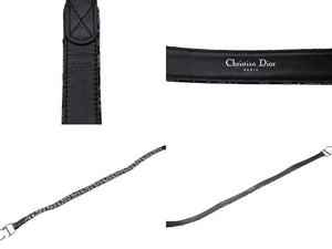 極美品 CHRISTIANDIOR クリスチャンディオール ベルト トロッターライン CDロゴ R10093 ネイビー グレー サイズ75 中古 4b006916