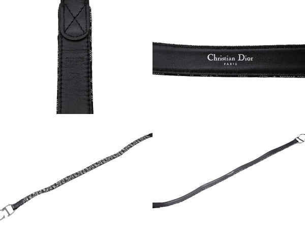 極美品 CHRISTIANDIOR クリスチャンディオール ベルト トロッターライン CDロゴ R10093 ネイビー グレー サイズ75 中古 4b006916