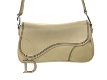 Load image into Gallery viewer, 極美品 Christian Dior クリスチャンディオール サドルワンショルダーバッグ 01-RU-0055 ベージュ系 ロゴ金具 シルバー金具 中古 4b006924
