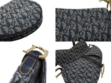 画像をギャラリービューアに読み込む, 極美品 Christian Dior クリスチャンディオール サドルバッグ ワンショルダーバッグ トロッター ネイビー ガリアーノ期 中古 4b006929