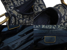 画像をギャラリービューアに読み込む, 極美品 Christian Dior クリスチャンディオール サドルバッグ ワンショルダーバッグ トロッター ネイビー ガリアーノ期 中古 4b006929