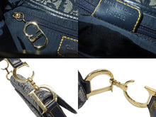 画像をギャラリービューアに読み込む, 極美品 Christian Dior クリスチャンディオール サドルバッグ ワンショルダーバッグ トロッター ネイビー ガリアーノ期 中古 4b006929