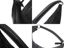 画像をギャラリービューアに読み込む, GUCCI グッチ ショルダーバッグ ホーボー ブラック シルバー金具 GGキャンバス レザー レディース 美品 中古 4b006930