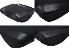 画像をギャラリービューアに読み込む, GUCCI グッチ ショルダーバッグ ホーボー ブラック シルバー金具 GGキャンバス レザー レディース 美品 中古 4b006930