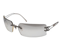 画像をギャラリービューアに読み込む, 極美品 CHANEL シャネル リムレス サングラス アイウェア 4051-B ココマーク ラインストーン シルバー グレー 中古 4b006933