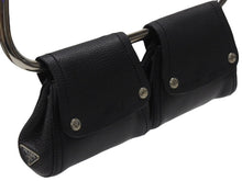 画像をギャラリービューアに読み込む, PRADA プラダ 97FW ループ ワンショルダーバッグ レザー ブラック アーカイブ トライアングルロゴ金具 シルバー金具 美品 中古 4b006940