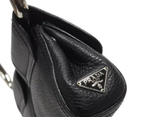 画像をギャラリービューアに読み込む, PRADA プラダ 97FW ループ ワンショルダーバッグ レザー ブラック アーカイブ トライアングルロゴ金具 シルバー金具 美品 中古 4b006940