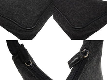 画像をギャラリービューアに読み込む, 極美品 PRADA プラダ プラダスポーツ ワンショルダーバッグ ウール ナイロンキャンバス チャコール ブラック シルバー金具 中古 4b006942