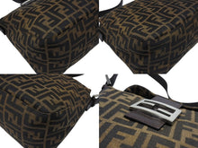 画像をギャラリービューアに読み込む, FENDI フェンディ ワンショルダーバッグ マンマバケット ズッカ柄 ブラウン キャンバス レザー 美品 中古 4b006943
