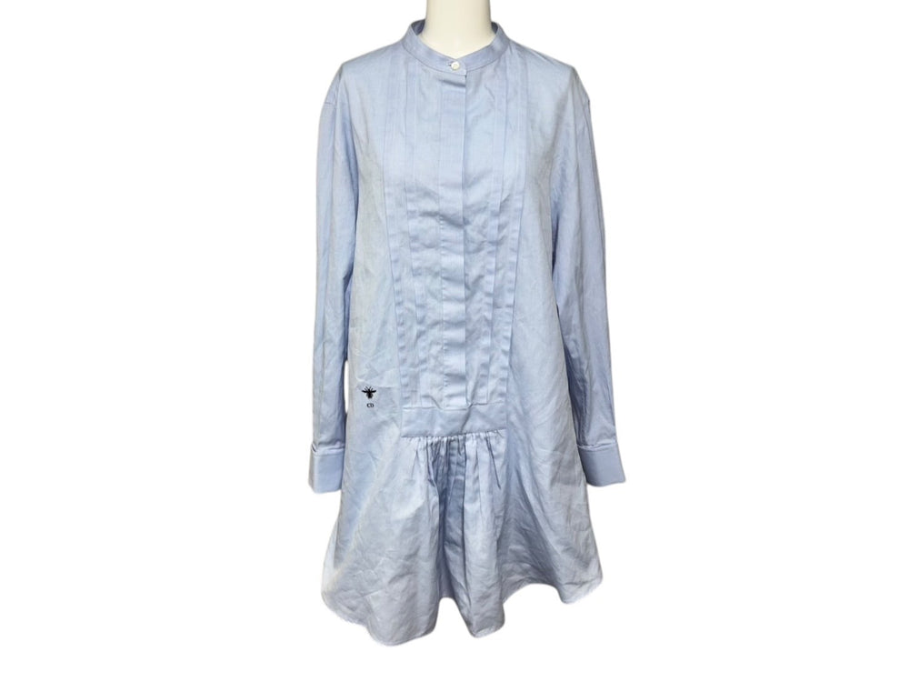 Christian Dior Long Sleeve Dress 7H21509L1356 Size 34 Blue Cotton Good Condition Used 4b006453