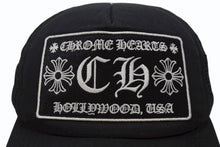 画像をギャラリービューアに読み込む, CHROME HEARTS クロムハーツ トラッカーキャップ ハリウッド限定 CHロゴ刺繍 クロスボール シルバー 925 ブラック 良品 中古 4b006957