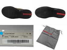 画像をギャラリービューアに読み込む, PRADA SPORTS プラダスポーツ ローカットスニーカー キッズ用 カーキ レザー サイズ18cm 美品 中古 4b006961