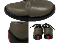 画像をギャラリービューアに読み込む, PRADA SPORTS プラダスポーツ ローカットスニーカー キッズ用 カーキ レザー サイズ18cm 美品 中古 4b006961