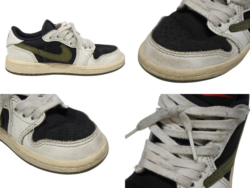 NIKE Travis Scott Air Jordan 1 Low OG Medium Olive Kids Size 11C Good Used 4b006962