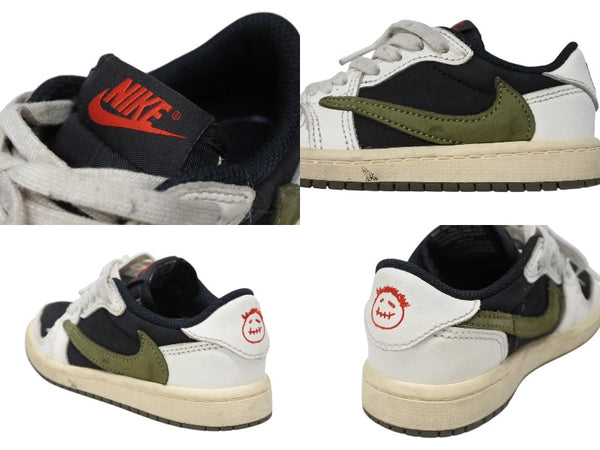 NIKE ナイキ Travis Scott トラヴィススコット エアージョーダン1 ロー OG ミディアム オリーブ キッズ サイズ11C 良品 中古 4b006962