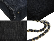 画像をギャラリービューアに読み込む, CHANEL シャネル チェーントートバッグ A31932 10番台 夜間飛行 刺繍 ココマーク デニム エンブロイダリー 美品 中古 4b006965