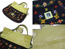 画像をギャラリービューアに読み込む, FENDI フェンディ ビーズ刺繍 マンマバケット ワンショルダーバッグ 26424 ブラック マルチカラー グリーン シルバー金具 ロゴ 美品 中古 4b006967