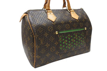 Load image into Gallery viewer, 極美品 LOUIS VUITTON ルイヴィトン モノグラム ペルフォ スピーディ30 ハンドバッグ M95181 グリーン メッシュ 中古 4b006969