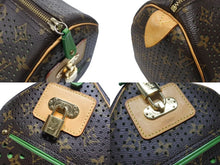Load image into Gallery viewer, 極美品 LOUIS VUITTON ルイヴィトン モノグラム ペルフォ スピーディ30 ハンドバッグ M95181 グリーン メッシュ 中古 4b006969