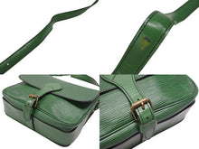 画像をギャラリービューアに読み込む, LOUIS VUITTON ルイヴィトン カルトシエール ショルダーバッグ M52244 ボルネオグリーン ゴールド金具 美品 中古 4b006982