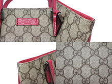 画像をギャラリービューアに読み込む, 極美品 GUCCI グッチ ミニハンドバッグ GG 114559 002122 イタリア製 PVC レザー ベージュ ピンク シルバー金具 中古 4b006985