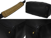 画像をギャラリービューアに読み込む, CHANEL シャネル ココマーク 2WAYバッグ ボストンバッグ ショルダーバッグ 3番台 キャビアスキン ブラック ゴールド金具 美品 中古 4b006989