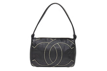 画像をギャラリービューアに読み込む, 極美品 CHANEL シャネル ワイルドステッチ ワンショルダーバッグ 9番台 ココマーク キャビアスキン ブラック ゴールド金具 中古 4b006992