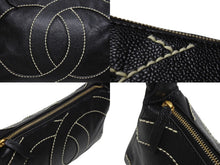 画像をギャラリービューアに読み込む, 極美品 CHANEL シャネル ワイルドステッチ ワンショルダーバッグ 9番台 ココマーク キャビアスキン ブラック ゴールド金具 中古 4b006992