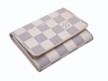 画像をギャラリービューアに読み込む, LOUIS VUITTON ルイヴィトン ダミエアズール アンヴェロップ カルト ドゥ ヴィジット 名刺入れ N61746 ホワイト 美品 中古 4b006996