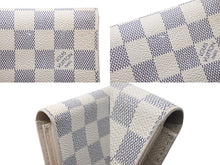 画像をギャラリービューアに読み込む, LOUIS VUITTON ルイヴィトン ダミエアズール アンヴェロップ カルト ドゥ ヴィジット 名刺入れ N61746 ホワイト 美品 中古 4b006996