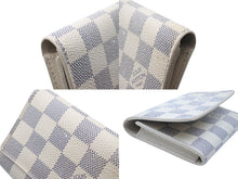 画像をギャラリービューアに読み込む, LOUIS VUITTON ルイヴィトン ダミエアズール アンヴェロップ カルト ドゥ ヴィジット 名刺入れ N61746 ホワイト 美品 中古 4b006996